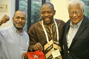 Benny pictured with Rev James Lawson, a leader of the US civil rights movement