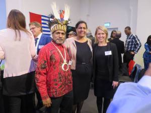 Benny Wenda meeting ILWP Co-founder Jennifer Robinson and Dutch ILWP member, Fadjar Schouten-Korwa