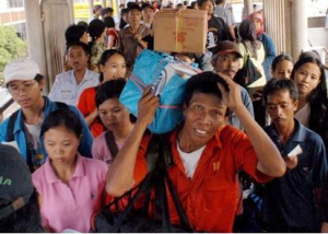Some of the millions of Indonesian transmigrants arriving in West Papua