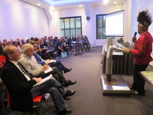 Benny giving a speech at the start of International Lawyers for West Papua (ILWP) in the Netherlands 