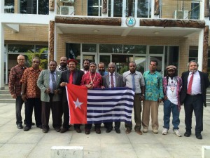 ULMWP delegates outside  the MSG Office in Port Vila, Vanuatu