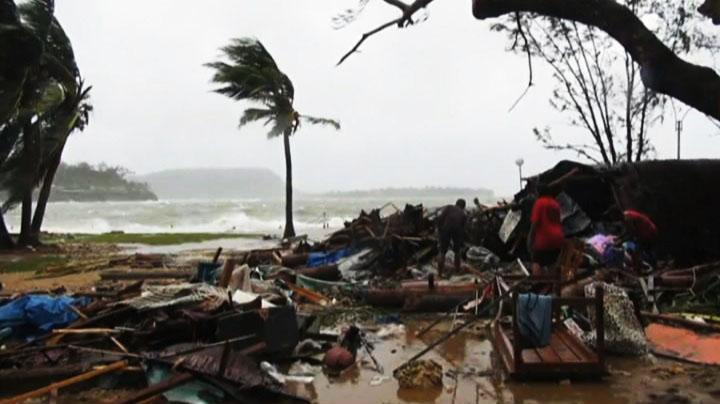 The cyclone has left thousands homeless and many people have died