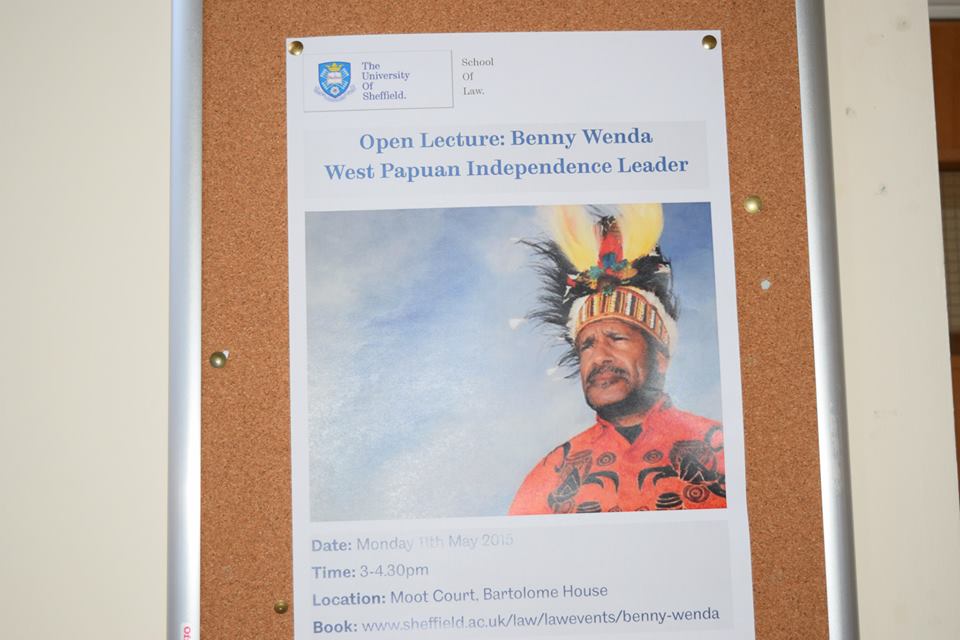 Benny Wenda gives at talk at the Sheffield University School of Law