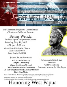 Benny Wenda will be at this event on May 16th ij California 