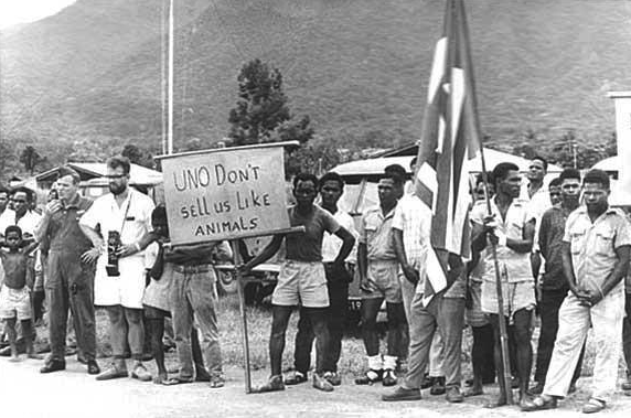 West Papuans giving a message to the United Nations ahead of the Act of NO CHOICE in 1969