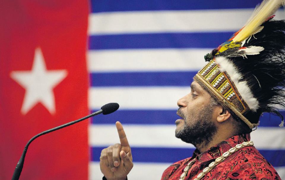 Benny Wenda talking about the West Papuan freedom struggle