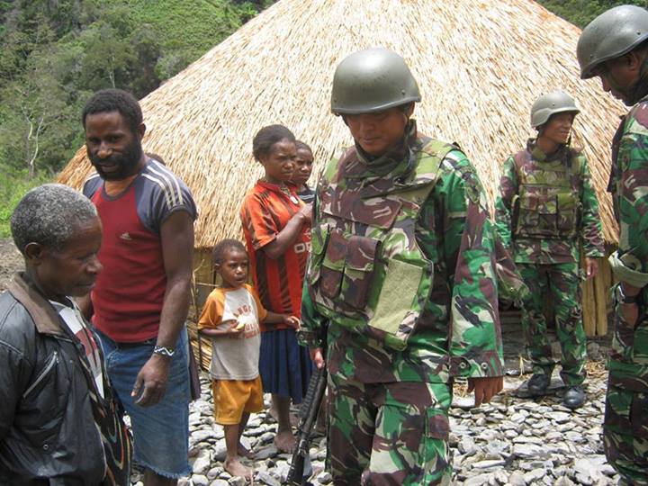 Indonesian soldiers conducting a military operations in the Central Highlands of West Papua. 2013