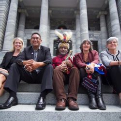 Benny Wenda Thank You for West Papua Solidarity “desk” opening in Onehunga, New Zealand.